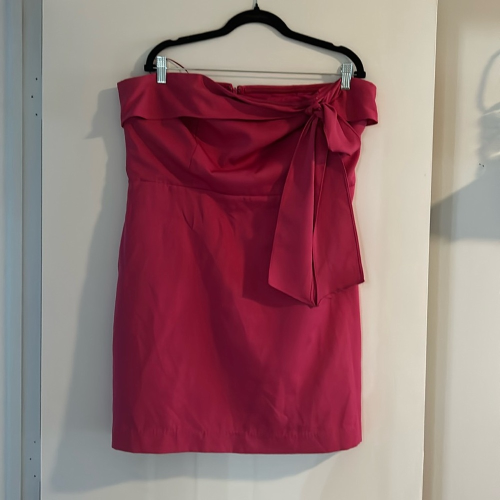 Sam Edelman Pink Strapless Bow Dress. Size XL